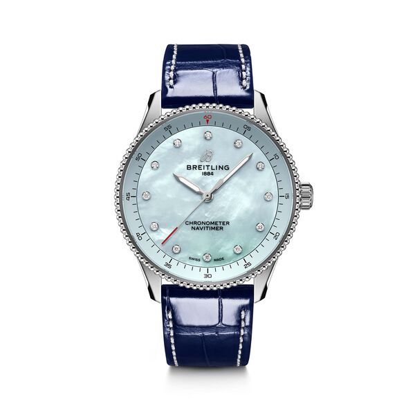 Navitimer 32 mm quartz en acier inoxydable et diamants